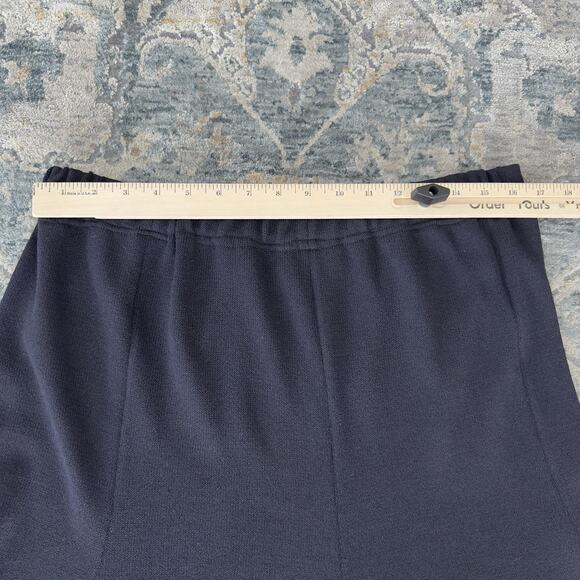 St John Skirt 14 Black Santana Knit Godet Flared A Line Mini Wool Elegant USA - Picture 7 of 7